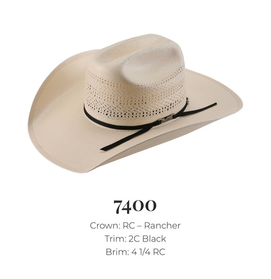 AMERICAN HAT COMPANY 7400 RANCHER STYLE STRAW HAT