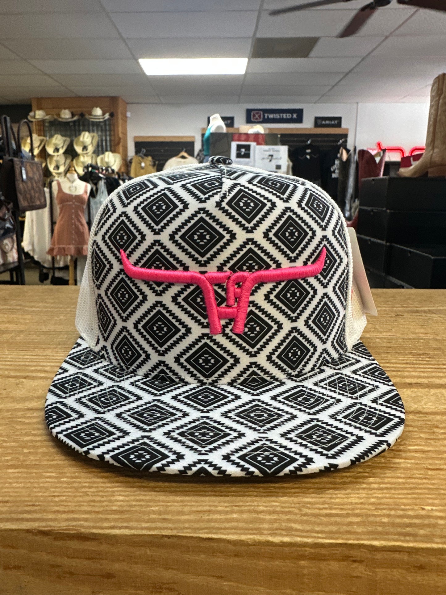 CACTUS ALLEY HAT CO “CA LONGHORN” PINK PUFF