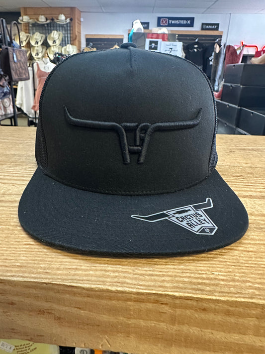 CACTUS ALLEY HAT CO CA LONGHORN BLACK PUFF