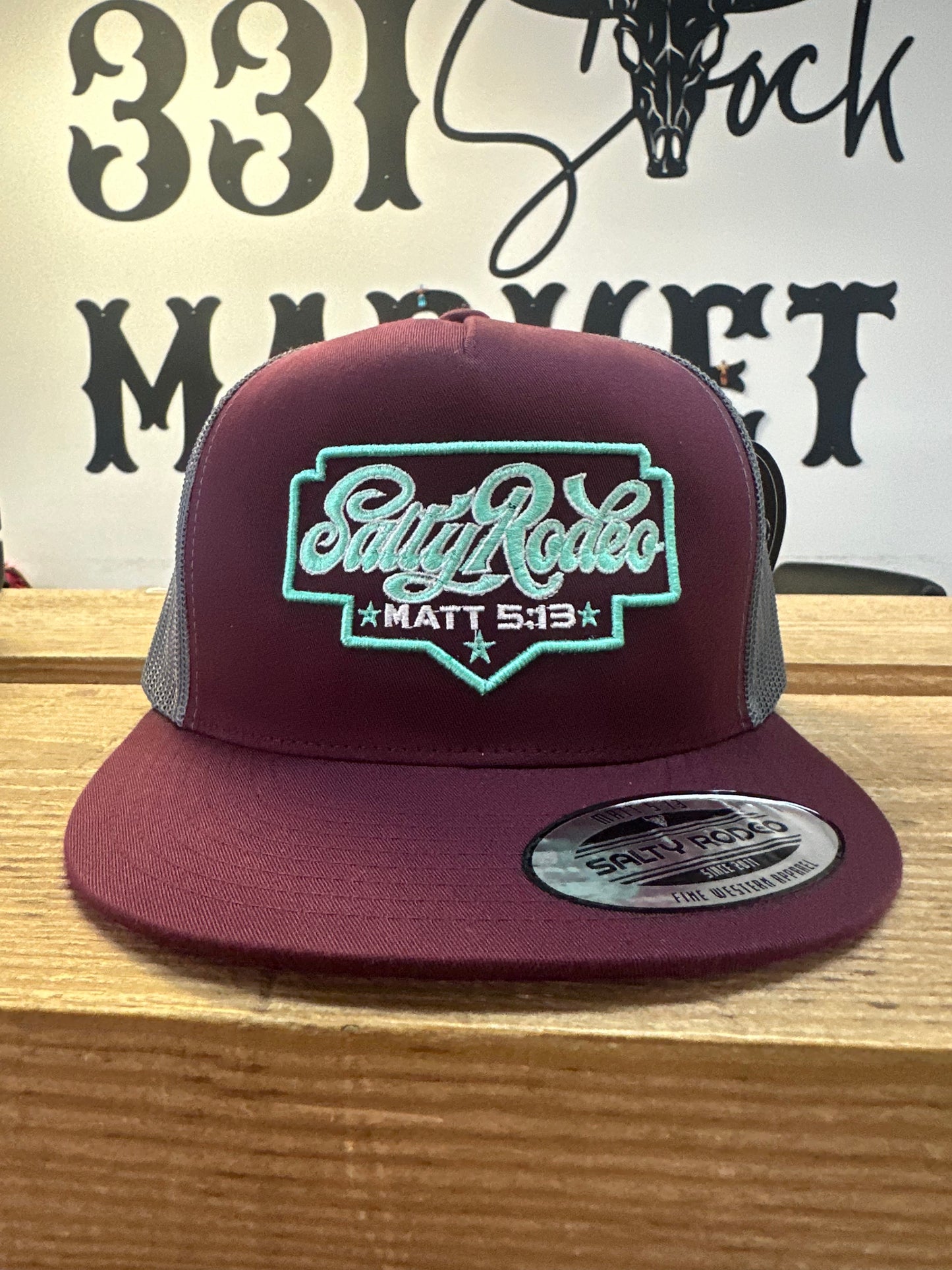 SALTY RODEO CO MAROON FROST HAT