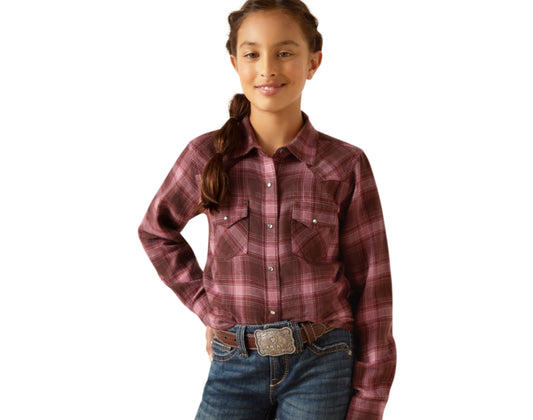 ARIAT GIRLS LUCKY SNAP LONG SLEEVE SHIRT