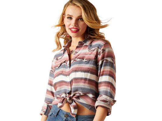 ARIAT WOMENS ENDLESS SERAPE SNAP LONG SLEEVCE SHIRT