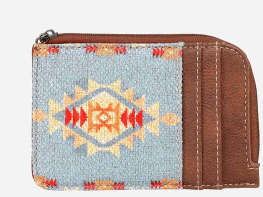 WRANGLER SOUTHWESTERN ART PRINT MINI ZIP CARD CASE