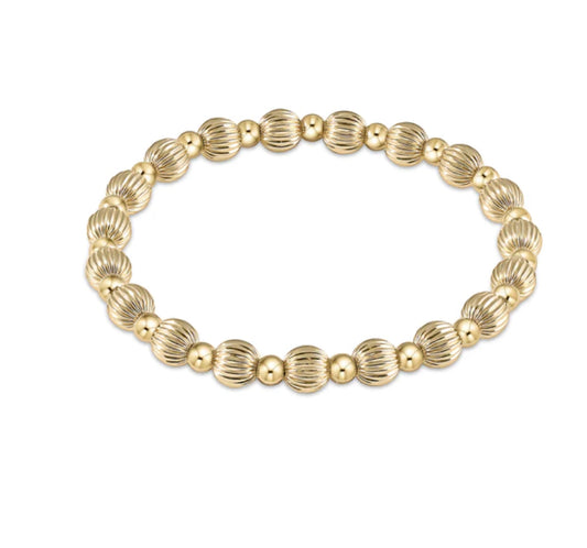 E NEWTON DIGNITY GRATEFUL PATTERN 6 MM BEAD BRACELET GOLD