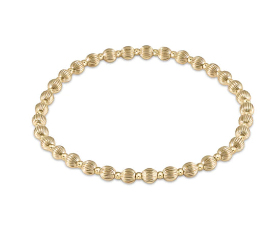 E NEWTON DIGNITY GRATEFUL PATTERN 4 MM BEAD BRACELET GOLD