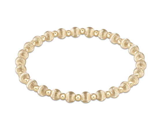 E NEWTON DIGNITY GRATEFUL PATTERN 5 MM BEAD BRACELET GOLD