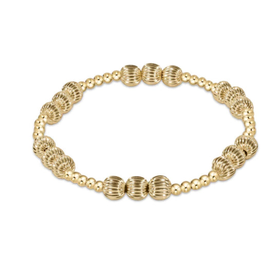 E NEWTON DIGNITY JOY PATTERN 6 MM BEAD BRACELET GOLD