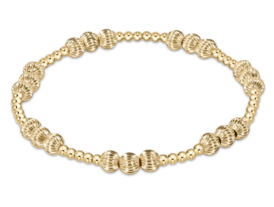 E NEWTON DIGNITY JOY PATTERN 5 MM BEAD BRACELET GOLD