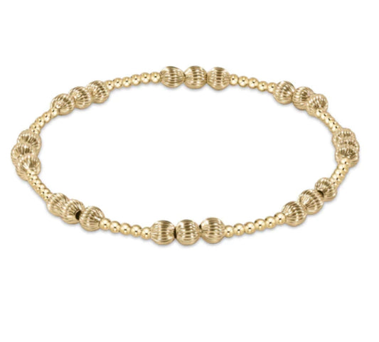 E NEWTON DIGNITY JOY PATTERN 4 MM BEAD BRACELET GOLD