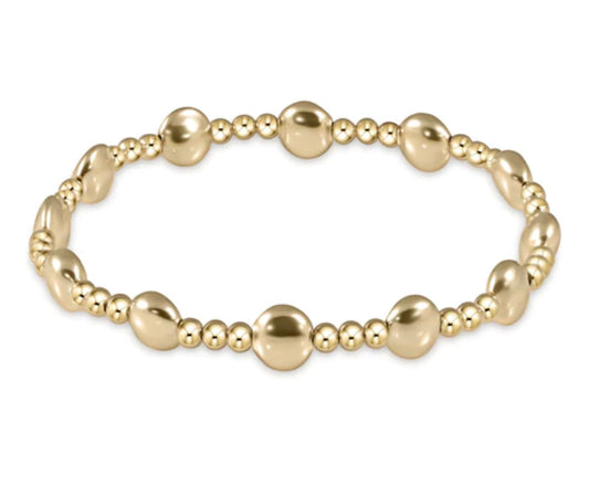 E NEWTON HONESTY GOLD SINCERITY PATTERN 6 MM BEAD BRACELET