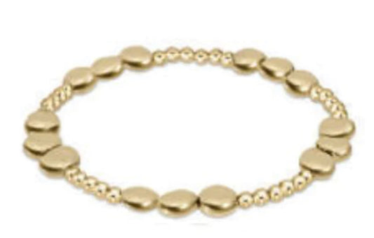 E NEWTON HONESTY JOY PATTERN 6 MM BEAD BRACELET GOLD