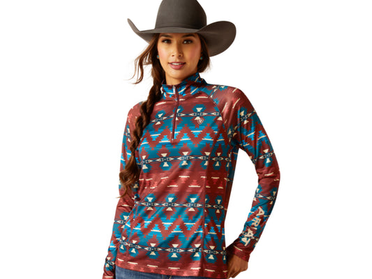 ARIAT WOMENS LAGUNA 1/4 ZIP LONG SLEEP TOP