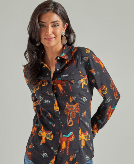 WRANGLER WOMENS RETRO PUNCHY SNAP SHIRT