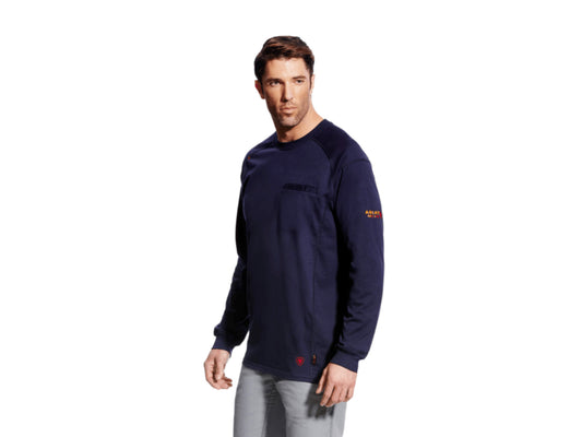 ARIAT MENS FR AIR CREW T-SHIRT IN NAVY