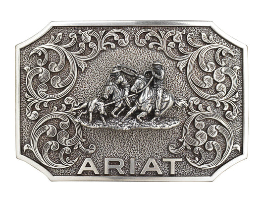 ARIAT RECTANGLE SMOOTH EDGE TEAM ROPER BELT BUCKLE