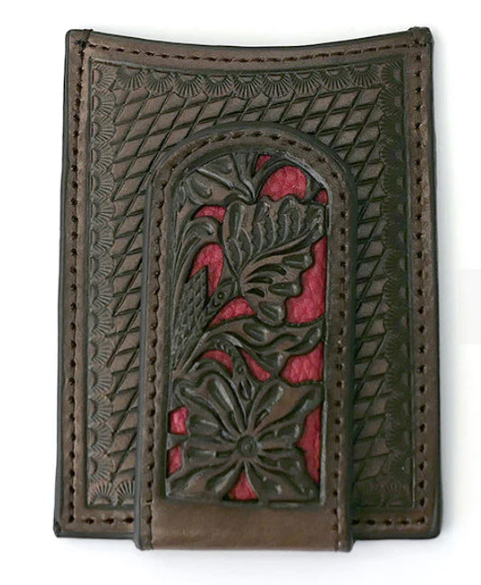 NOCONA MONEY CLIP FLORAL OVERLAY WALLET