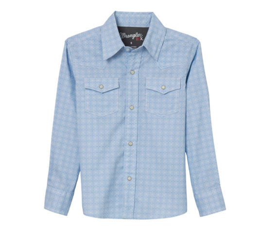 WRANGLER BOYS 20X ADVANCED COMFORT LONG SLEEVE SNAP