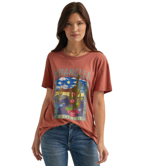 WRANGLER WOMENS BOYFRIEND TEE DESERT ROSE