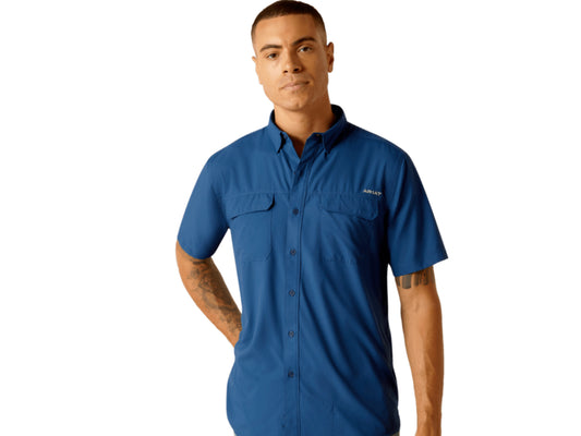 ARIAT MENS VENTTEK OUTBOUND FITTED SHORT SLEEVE SHIRT
