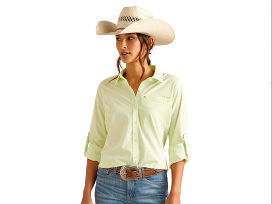 ARIAT WOMENS VENTTEK LONG SLEEVE SHIRT LIME STRIPE