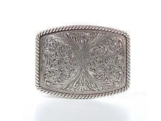 RECTANGLE TWISTED FLORAL BUCKLE