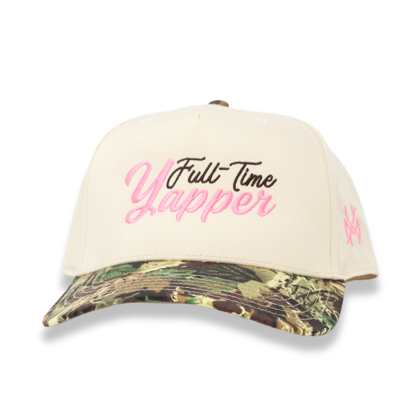 The Mad Hatter Co - Full-Time Yapper Trucker Hat: Retro Field Camo/ Natural