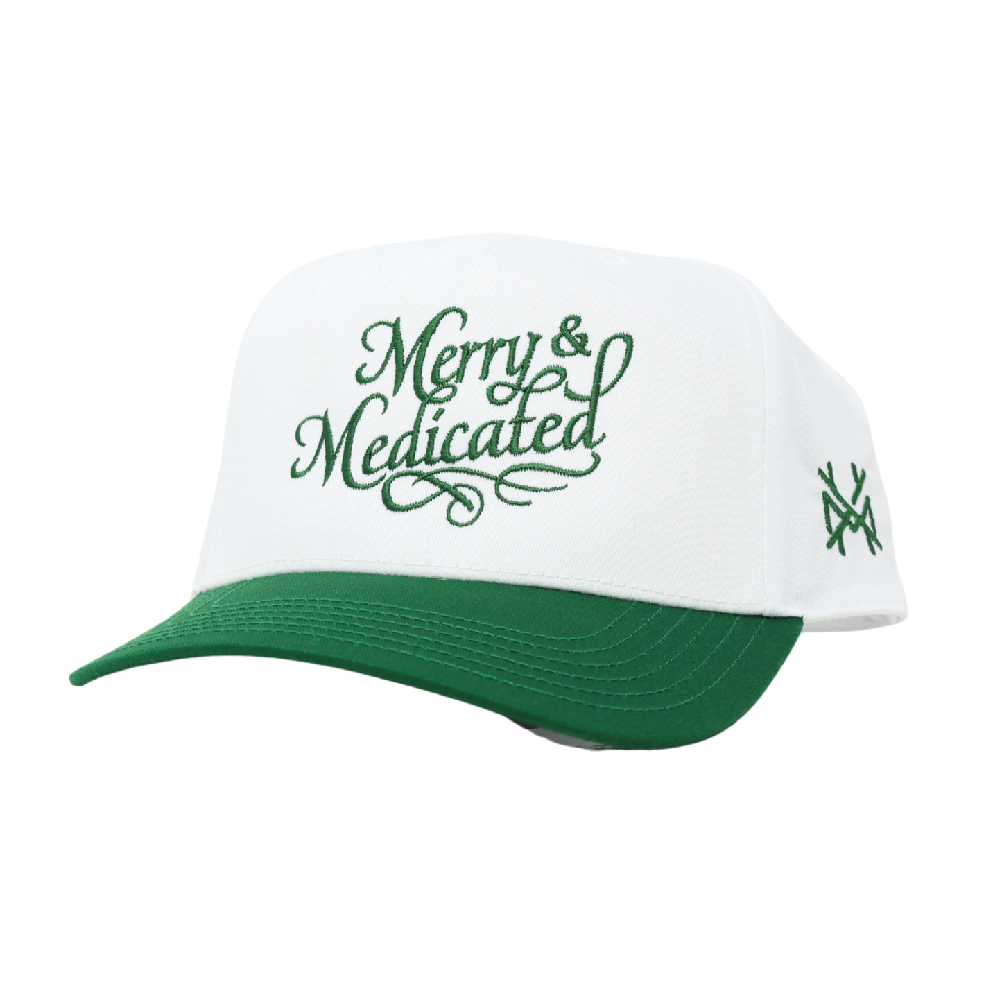 The Mad Hatter Co - Merry and Medicated Christmas 2025 Trucker Hat : Retro Red Check/White