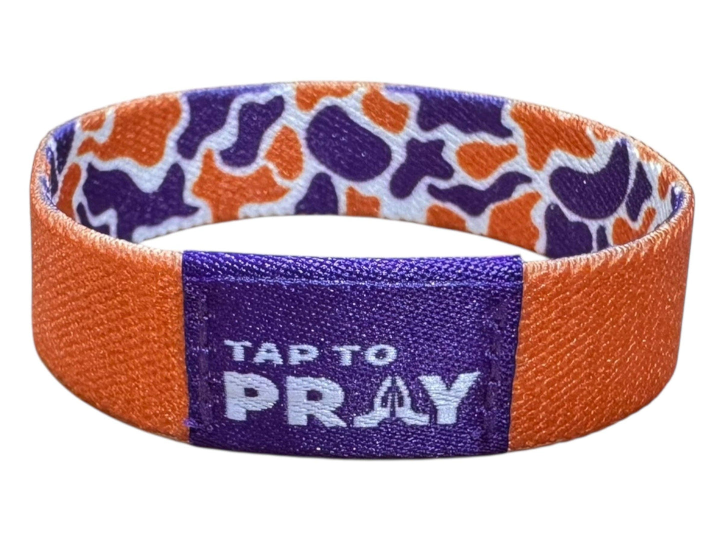 Versible - Tap To Pray™ Wristbands - Team Camo - Orange & Purple: Small