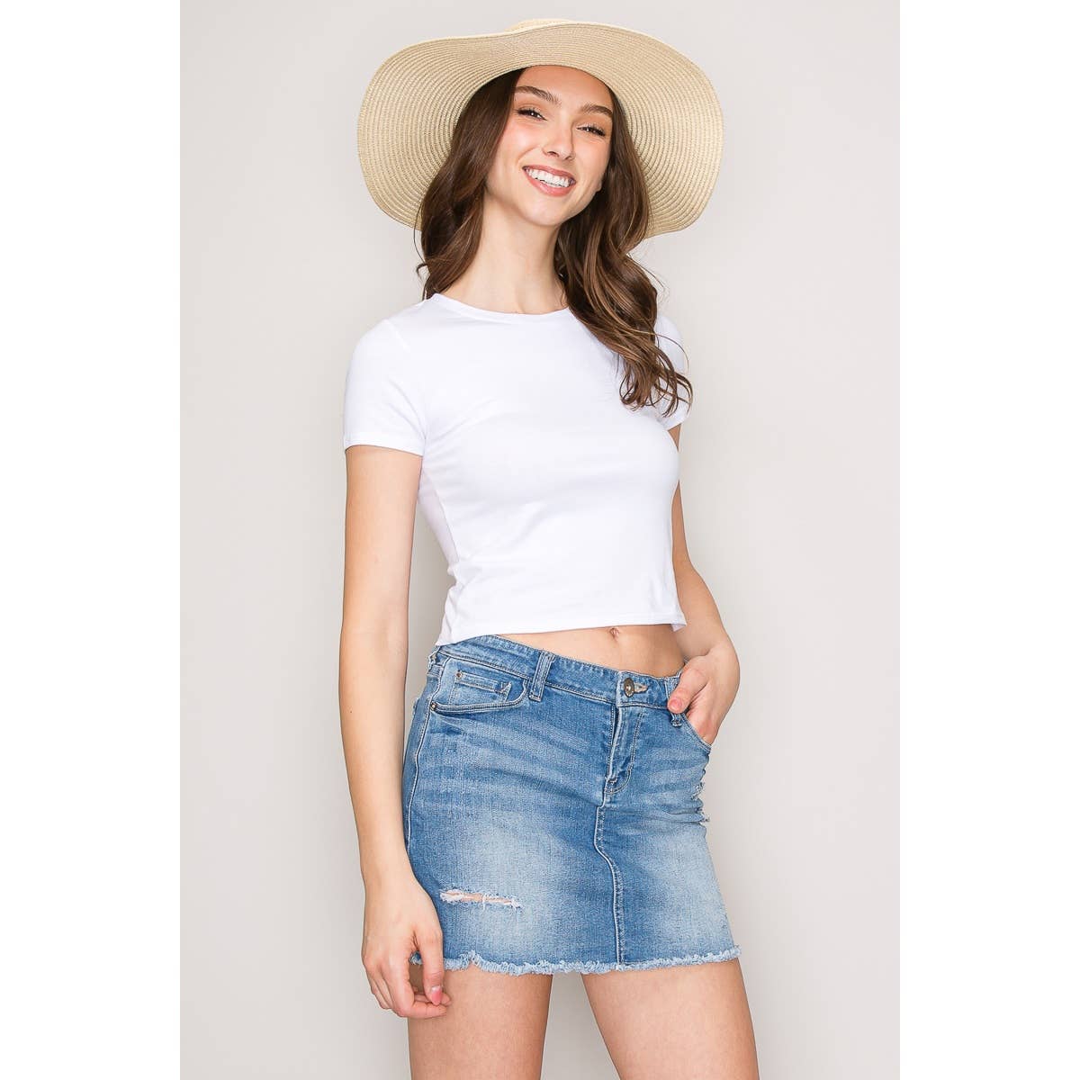 Popular 21 - Short Sleeve Crew Neck Classic Basic Casual Tee: Navy / S-M-L(2-2-2)
