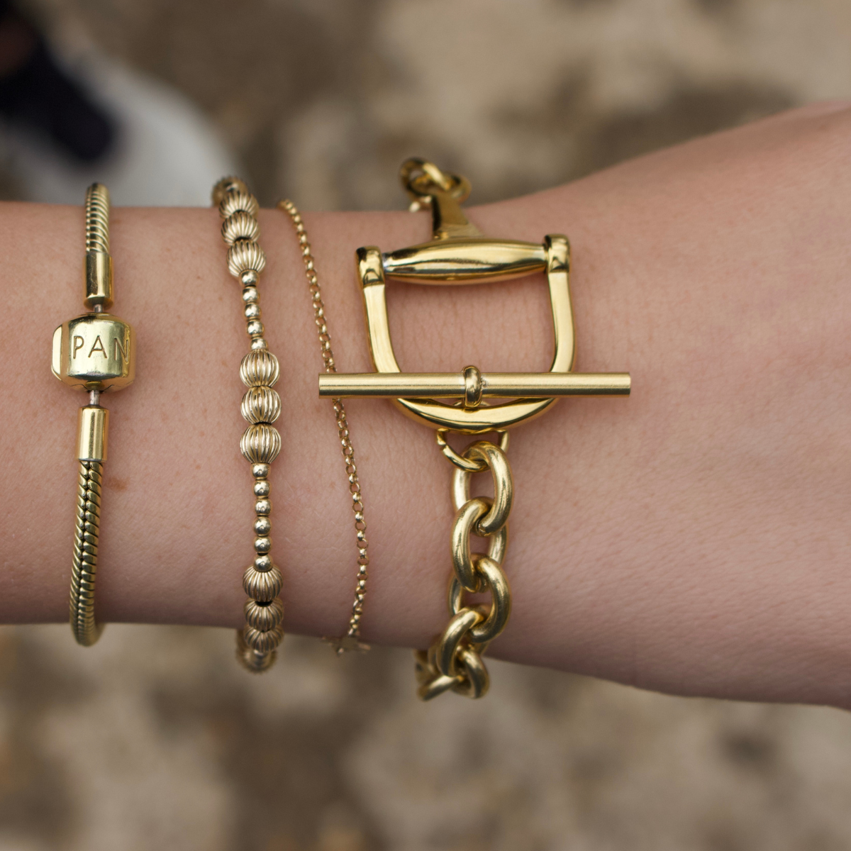 Deep South Originals Inc. - Equestrian Horse Bit Toggle Bracelet 18K Gold Non Tarnish Classic