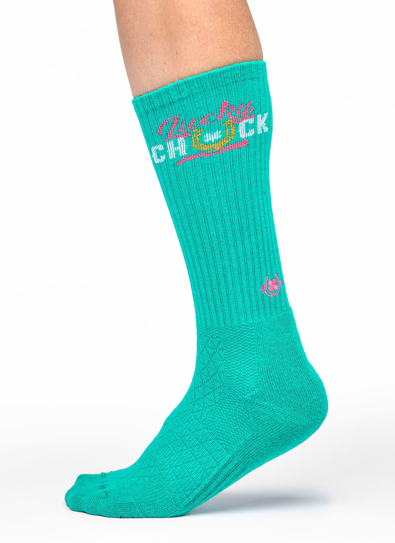 Lucky Chuck - Lucky Chuck Logo Teal Performance Socks