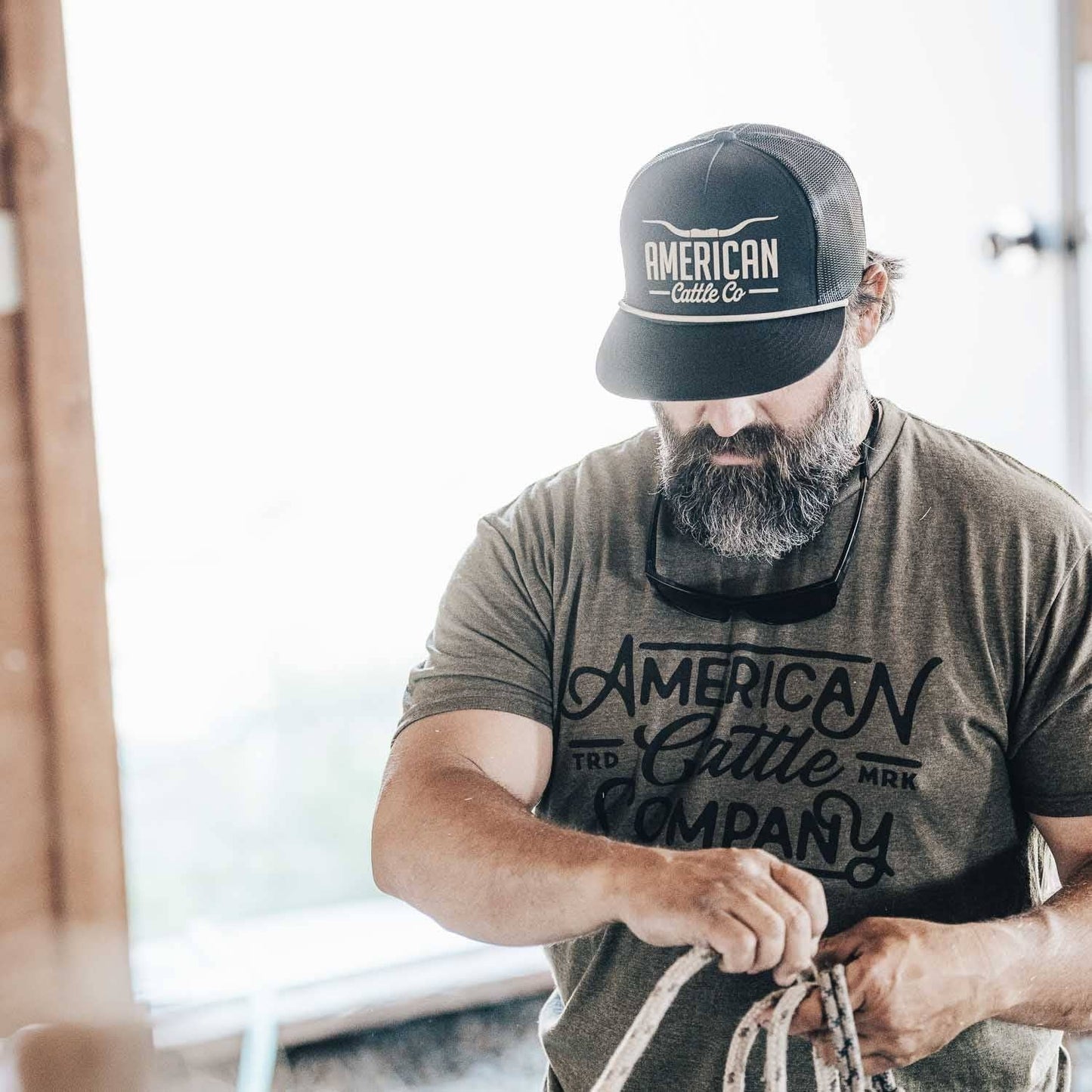 American Cattle Co - Longhorn Hat: Black/Putty