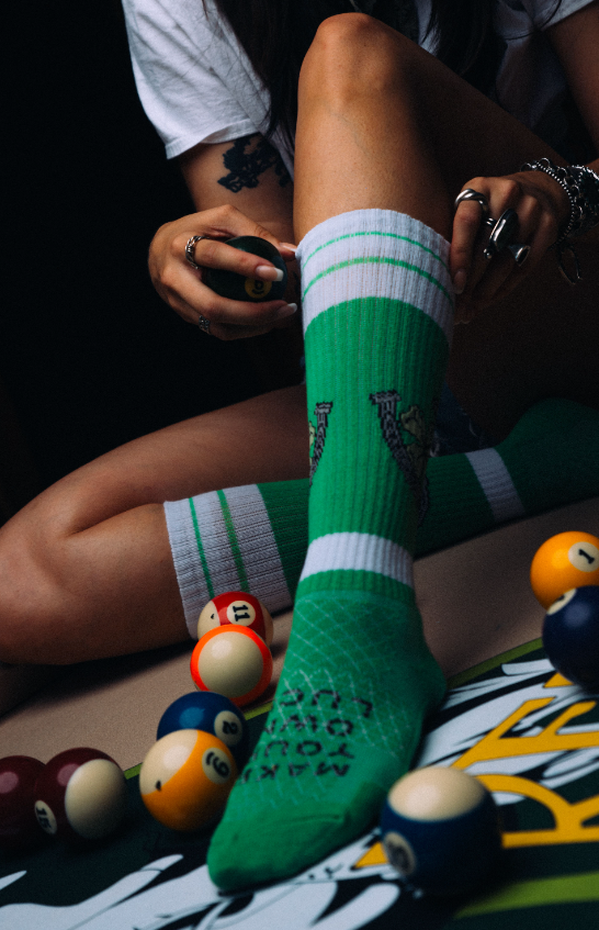 Lucky Chuck - Make Your Own Luck Green Performance Socks