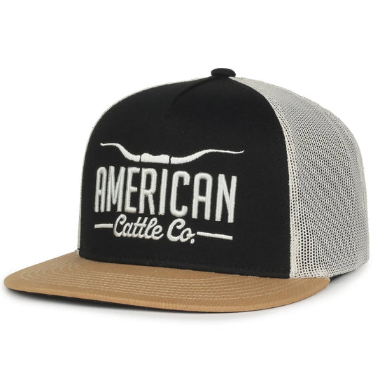 American Cattle Co - Longhorn Hat: Black/Putty