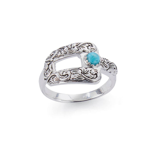 Back in the Saddle - Sterling Silver Vintage Turquois Ring: 9