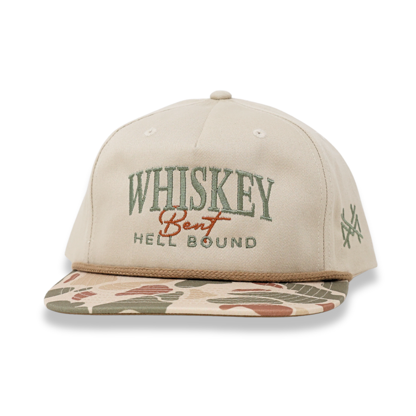 The Mad Hatter Co - Whiskey Bent and Hell Bound Tailgate Trucker Hat: Flat Bill Black
