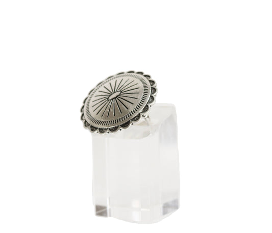 West & Co. - Adjustable Round Burnished Silver Concho Ring