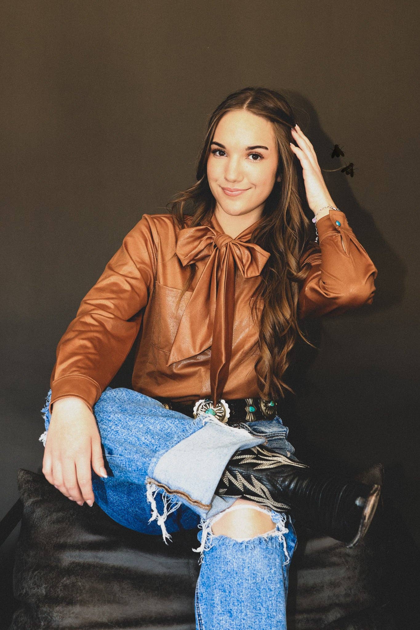 2 Fly Co - LEATHER OUTLAW TOP *SADDLE: 2X