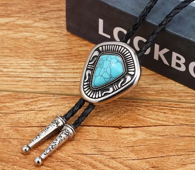 SimpleNGreat - Western Cowboy TRIANGLE TURQUOISE Bolo Tie
