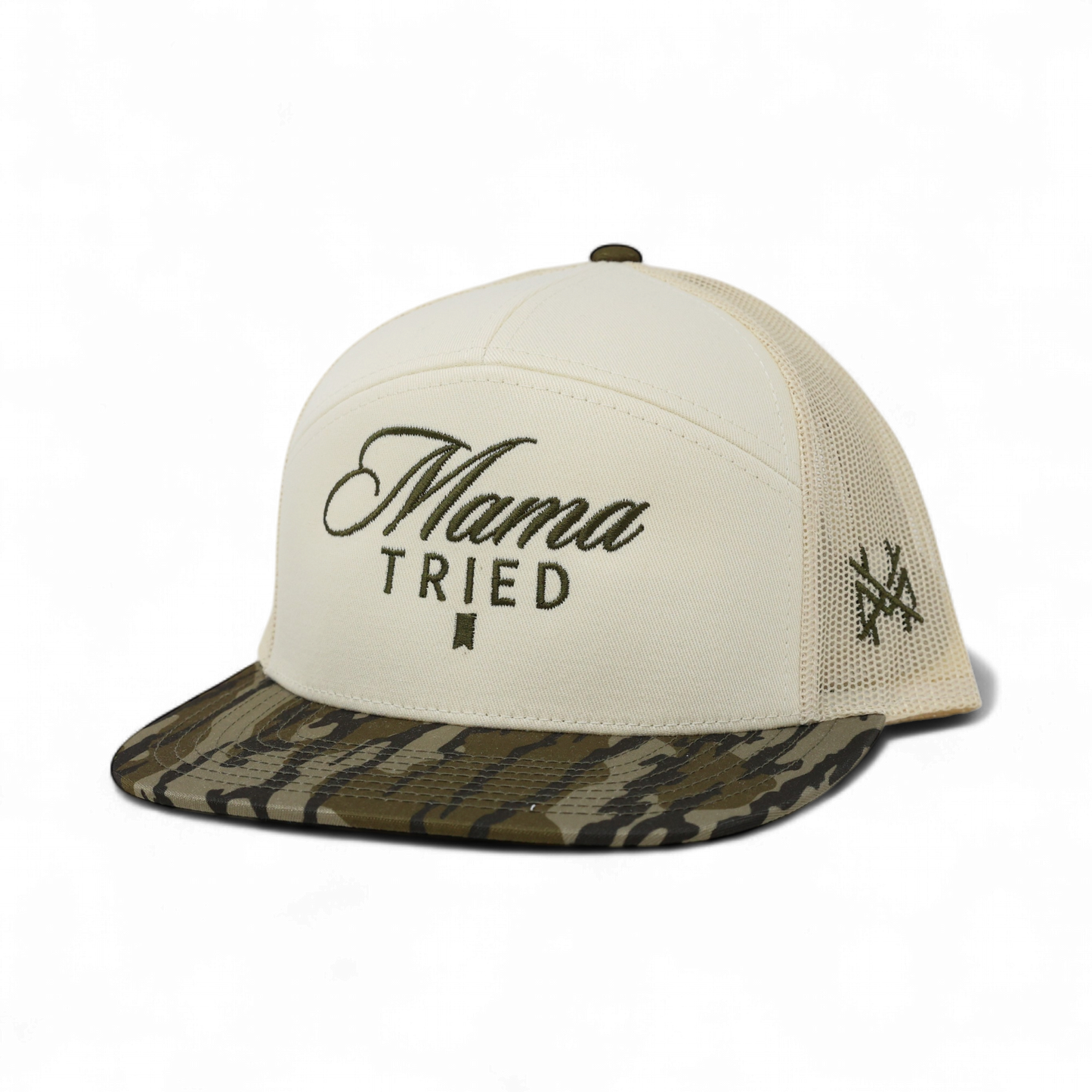 The Mad Hatter Co - Mama Tried Ultra Trucker Hat: Flat Bill White