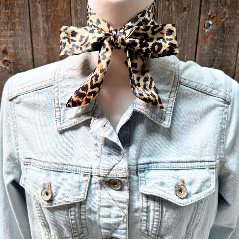 Rodeo Drive - Tan Western Skinny Mini Wild Rag Scarf / Cowgirl Necktie #TW336