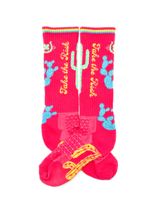 Lucky Chuck - Take the Risk Hot Pink Performance Socks