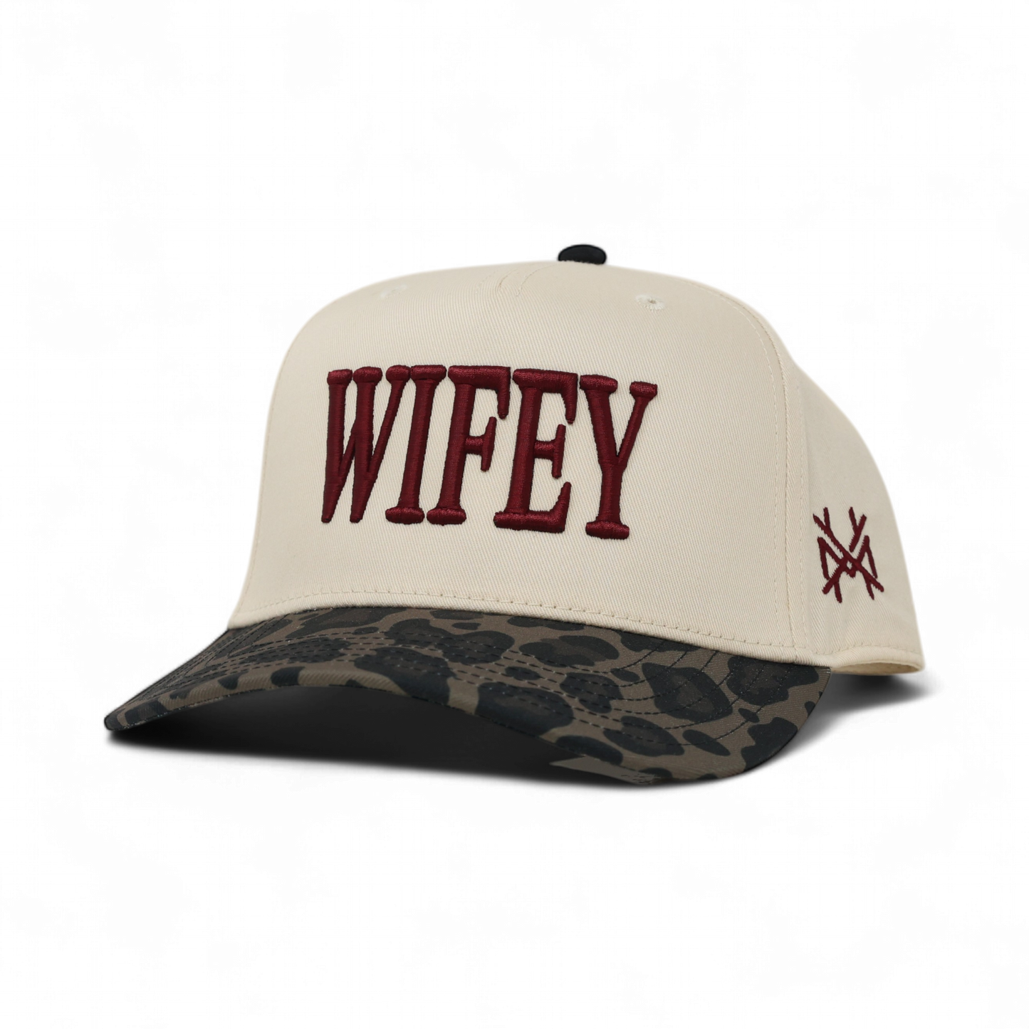 The Mad Hatter Co - Wifey Trucker Hat: Retro Black with Blue Thread