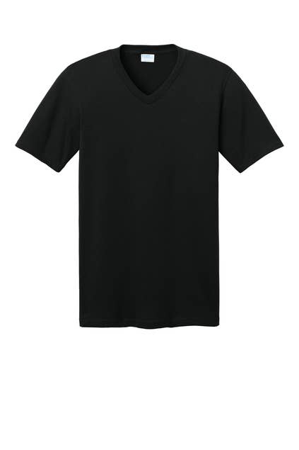 Print The Dream - Port & Company Core Cotton V-Neck Tee: Navy / 2XL