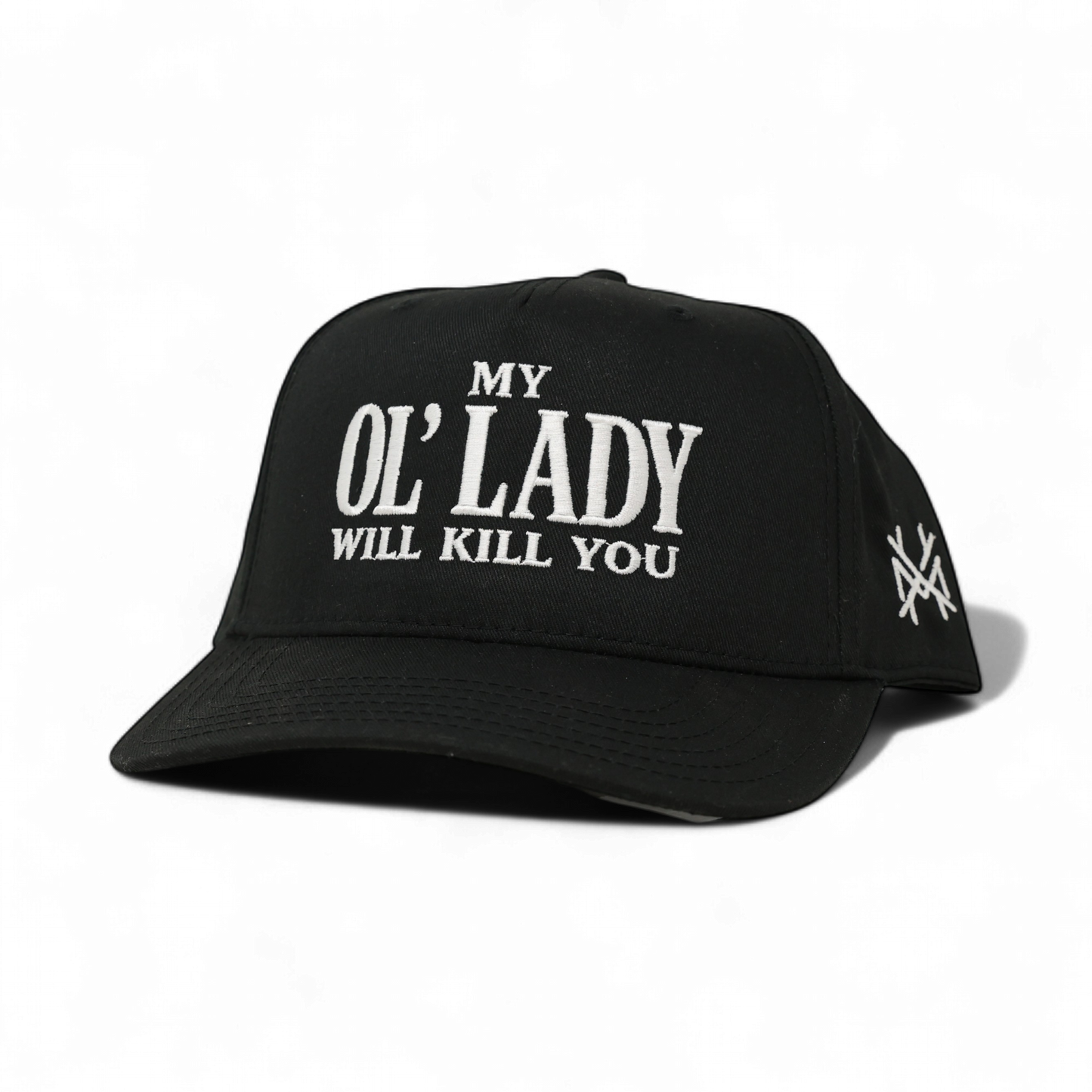 The Mad Hatter Co - My Ol Lady Will Kill You Trucker Hat: 7 Panel Bottomland/ Loden/ Bottomland