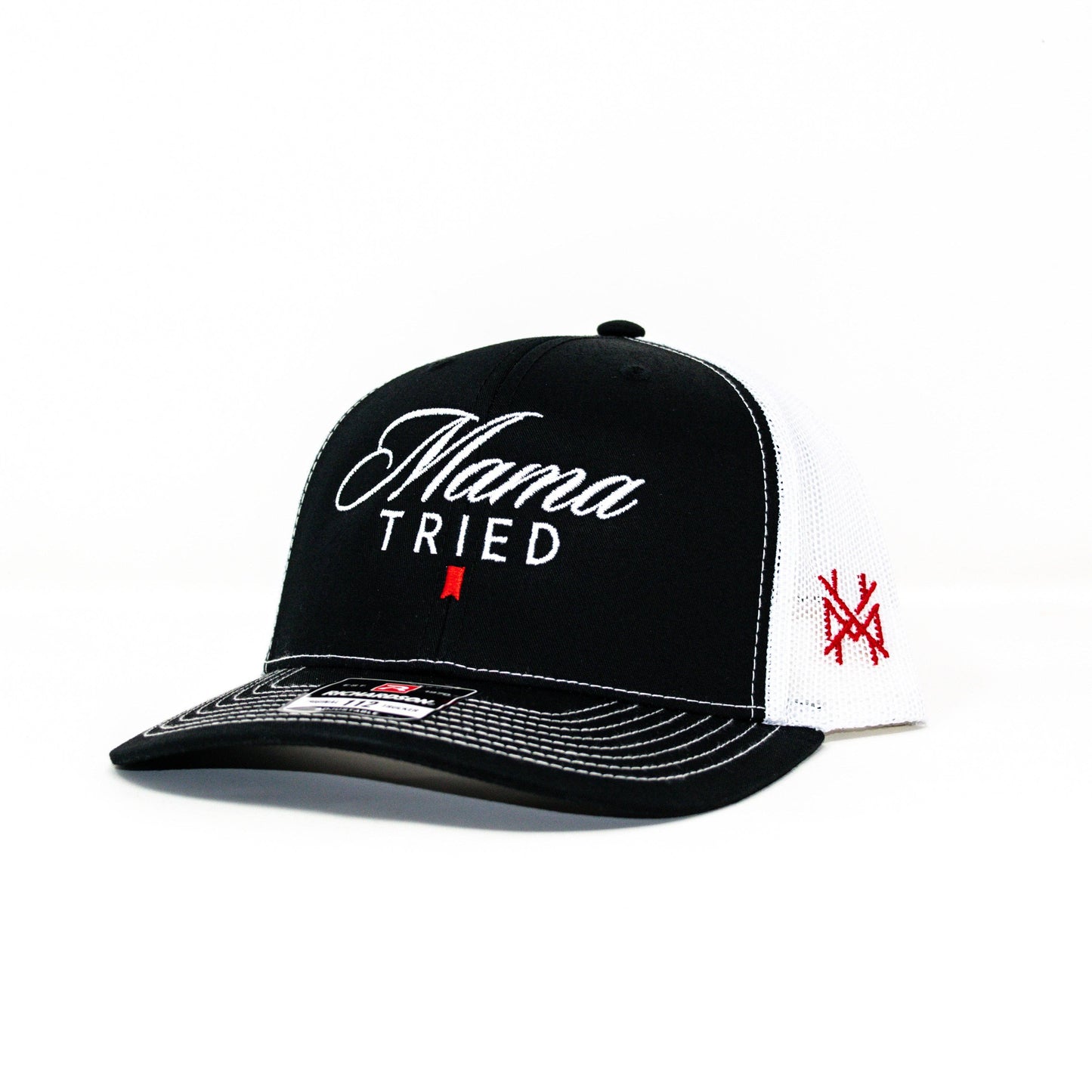 The Mad Hatter Co - MHC Mama Tried Ultra Trucker Hat: 112 Richardson Black/White