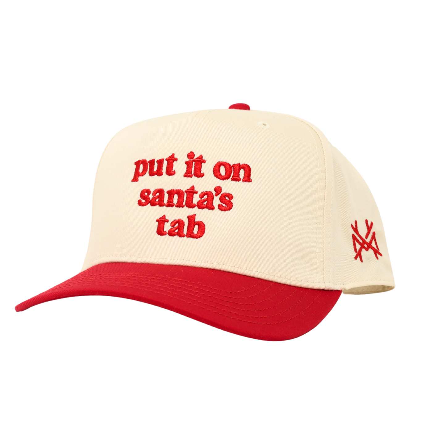 The Mad Hatter Co - Put it on Santa's Tab Christmas 2025 Trucker Hat : Retro Red Check/White