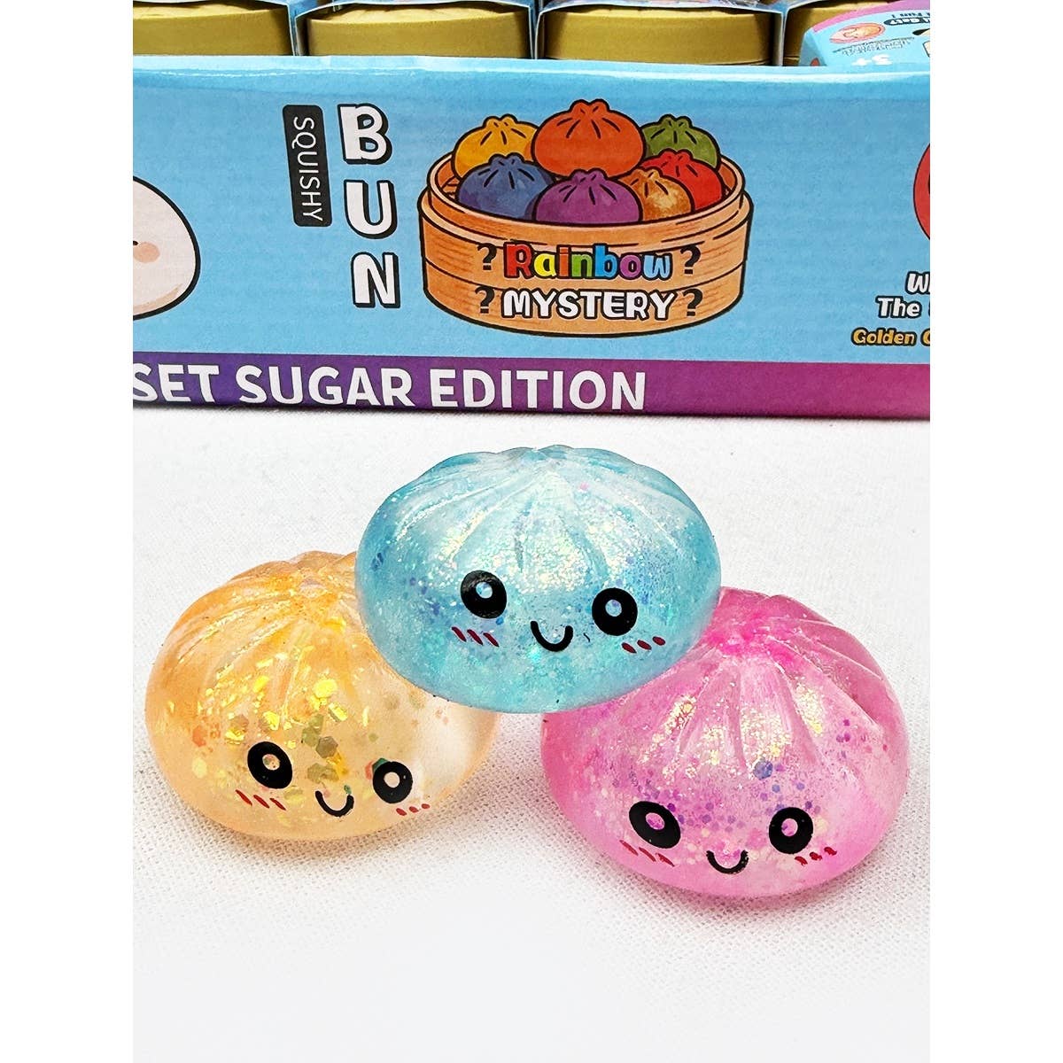 Love and Repeat - 24pcs Mini Glitter Dumpling Squishy with Steamer: MIX COLOR / ONE(24)