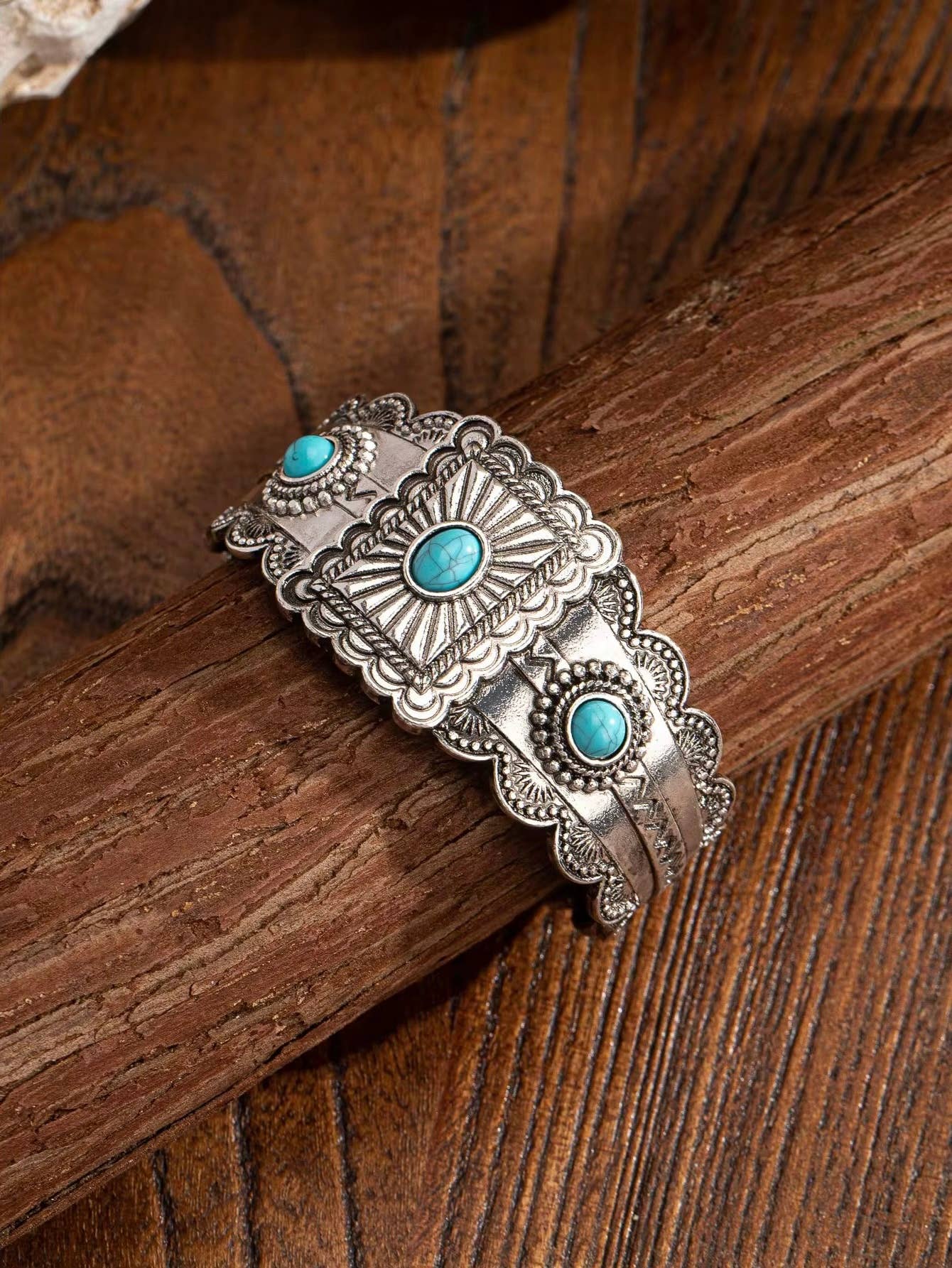 Westrian International - Western Inspired Faux Turquoise Cuff Bracelet