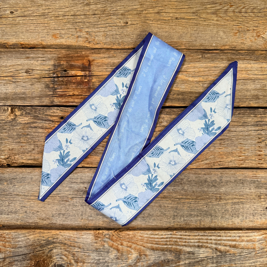 Rodeo Drive - Blue Western Skinny Mini Wild Rag Scarf / Cowgirl Necktie  #TW146